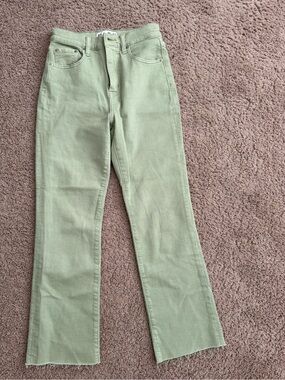 High-Rise Straight Leg Women's Jeans in Sage Green